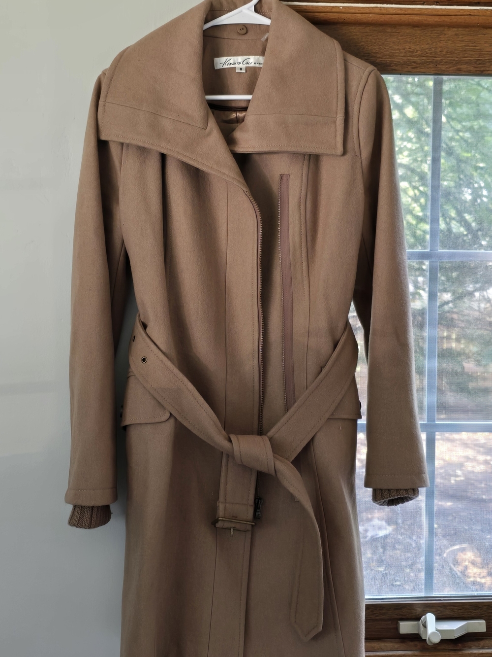 Kenneth Cole Camel/Tan Belted Trench Coat